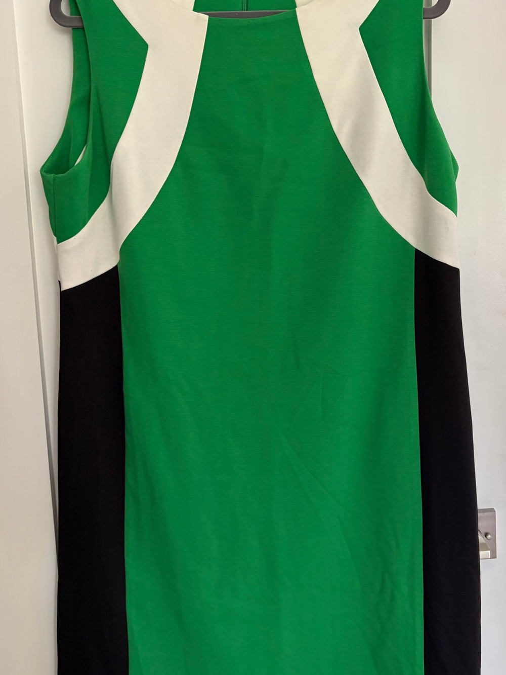 Calvin Klein Green and White Colorblock Sleeveless Dress